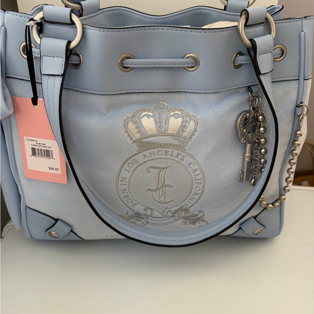 VIRAL Juicy Couture Classic Juicy Lover Tote Daydreamer blue star